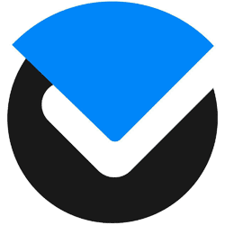Checkmark icon representing verification or success, digital checkmark, blue and black color scheme.
