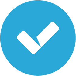 Checkmark icon symbolizing verification or success.