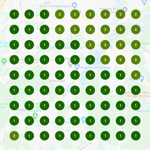 Hozio, Inc. location map showing service coverage in Burlington, NC, for flexible workspace solutions.