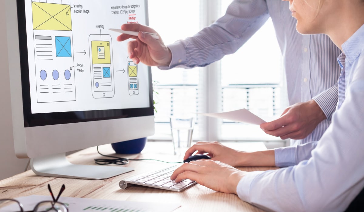 User Interface design collaboration for mobile app development.